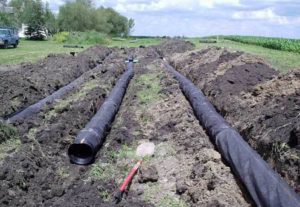 septic system - gravelless field line piping